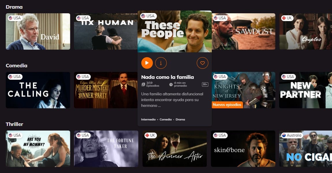 Catálogo de series y películas en inglés en Lingopie para aprender idiomas